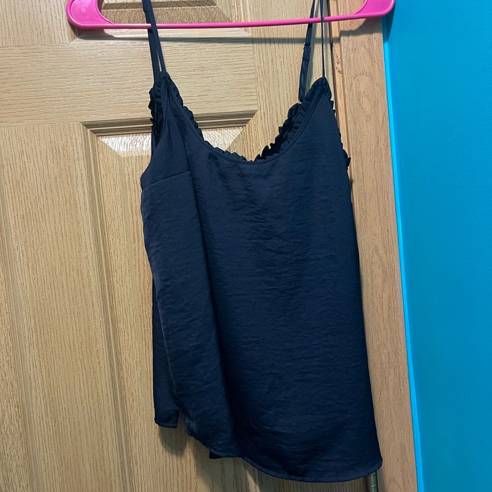 Abercrombie & Fitch Black Ruffle Edge Camisole